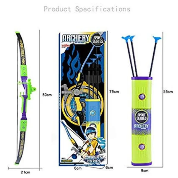 Arrow Set for Kids Boys & Girls - Quiver, 3 Arrows, Strong String Thread & Laser Targeting