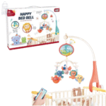 Baby Bed Bell with Music, Lights, Remote - Stimulating Sensory Toy