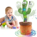 Dancing Cactus Talking Cactus Stuffed Plush Toy Electronic Toy with Song Plush Cactus Potted Toy Early Education Toy for Kids Sing Repeat Singing Rechargeable Talking Funny Cute Cactus 120 Songs Home & Office Decoration