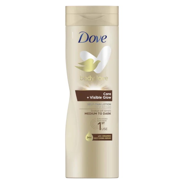 Dove Body Love Care + Visible Glow Self-Tan Lotion Medium To Dark 400ml