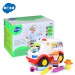 HOLA Ambulance Car Toy with Music & Lights for Baby Toddlers 2-in-1 Pretend Doctor Toy Set Kit for Children Boys