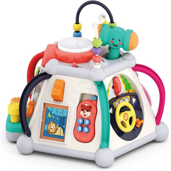 HOLA Baby Activity Cube Toys for Toddlers 1-3, Musical Light up Play Activity Center Baby Toys 12 18 24 36 Months, Educational Developmental Learning Toys Gifts for 1+ Year Old Girls Boys Kids Infants