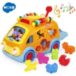 HOLA Baby Electronic Musical Bus Toy for Infant Kids Early Learning Shape Learning Development Educational Toy