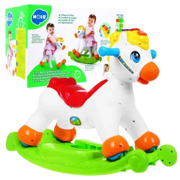 Hola 987 2-In-1 Musical Educational Rocking Poney Ride-On for Kids