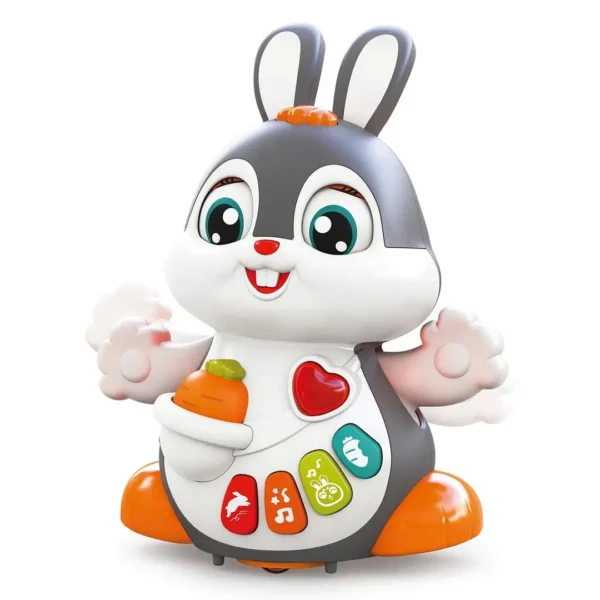 Hola Dancing Bunny Interactive Toy, Music, Flapping Ears, Promotes Crawling, 12 to 36 Months, 15 x 10.7 x 19.7cm - Grey