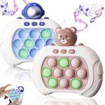 Jastown Quick Push Bubble Game Console, Light Button Pop Puzzle Game, Pop It Puzzle Game Machine, Quick Push Game, Hand and Eye Coordination Game (Astronaut)