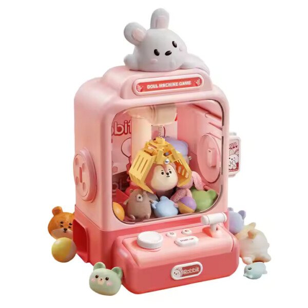 Kids Mini Household Doll Catching Machine Mini Grab Twisted Egg and Candy Machine Small Home Coin-operated Toy Boy and Girl