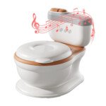 Morelian Kids Potty Training Toilet Seat Realistic Potty Training Seat for Toddlers Boys Girls with Soft PU Pad Wipe Storage Music Playing Function