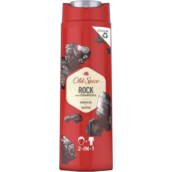 Old Spice Rock With Charcoal 2 in 1 Shower Gel + Shampoo 400ml