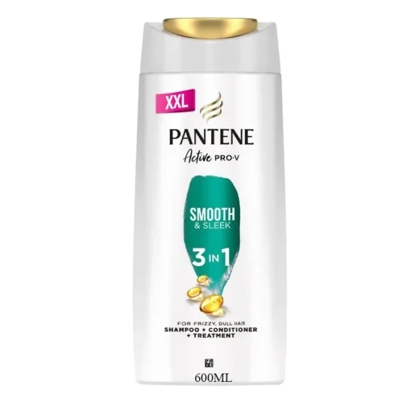 Pantene Active Pro-V Smooth & Sleek 3in1 (Shampoo + Conditioner + Treatment) 600ml
