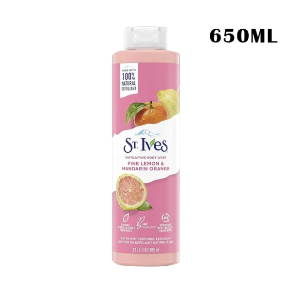 ST. Ives Pink Lemon & Mandarin Exfoliating Body Wash 650ml