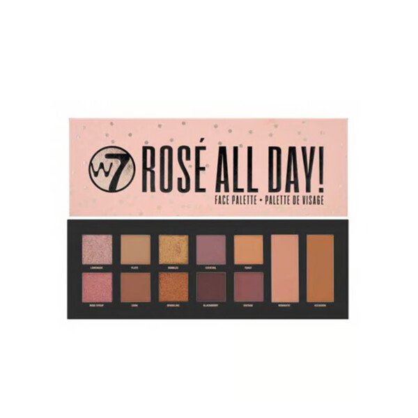 W7 Rose All Day Face Palette 12 Colours