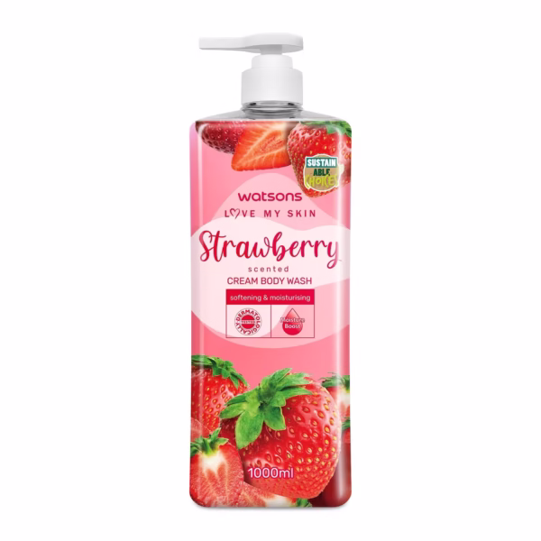 Watson's Strawberry Scented Cream Body Wash 1000ml