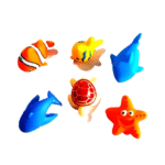 Wheelcart Baby Bath Toy Set - 6 Colorful Non-Toxic Animals for Safe Fun