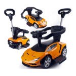 Baby Car 3 in 1 Kids Ride on Car Push & Pull Lamborghini Centenario with Multifunctional Parental Handle Bar & Music Perfect Gift for Children
