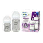 Philips Avent Natural Glass Feeder Twin Pack 125ml 0m+ & 240ml 1m+ (2 Bottles)