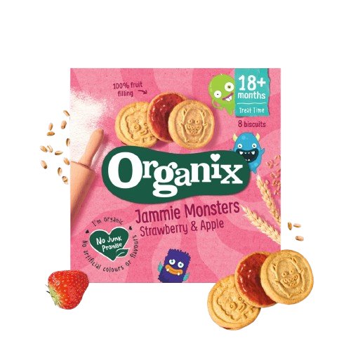 Organix Jammie Monster Strawberry & Apple Biscuit 64g