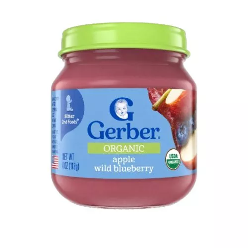 Gerber Organic Apple & Wild Blueberry Custard 113gm