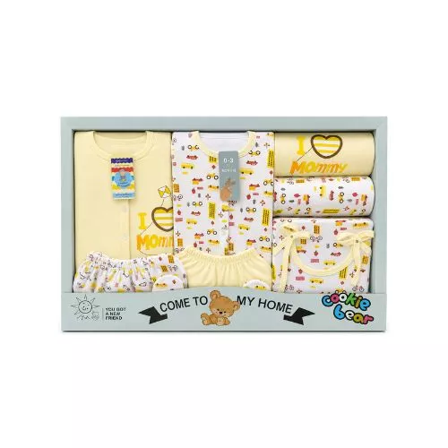 Premium Newborn Baby Gift Set 8 Pcs I ❤️ Mommy Yellow
