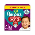 Buy Pampers Premium Protection Pant Size 4 (9-15kg) 54 Pcs. British Skin Foundation approved diaper pants with superior comfort and protection for babies.
