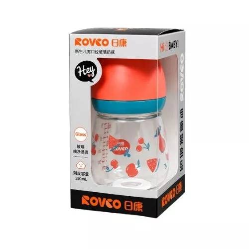 Rovco Wide Neck Glass Feeder 150ml Red