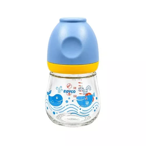 Rovco Wide Neck Glass Feeder 150ml Sky Blue